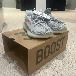 Yeezy Kids Sneakers in Gray and Red